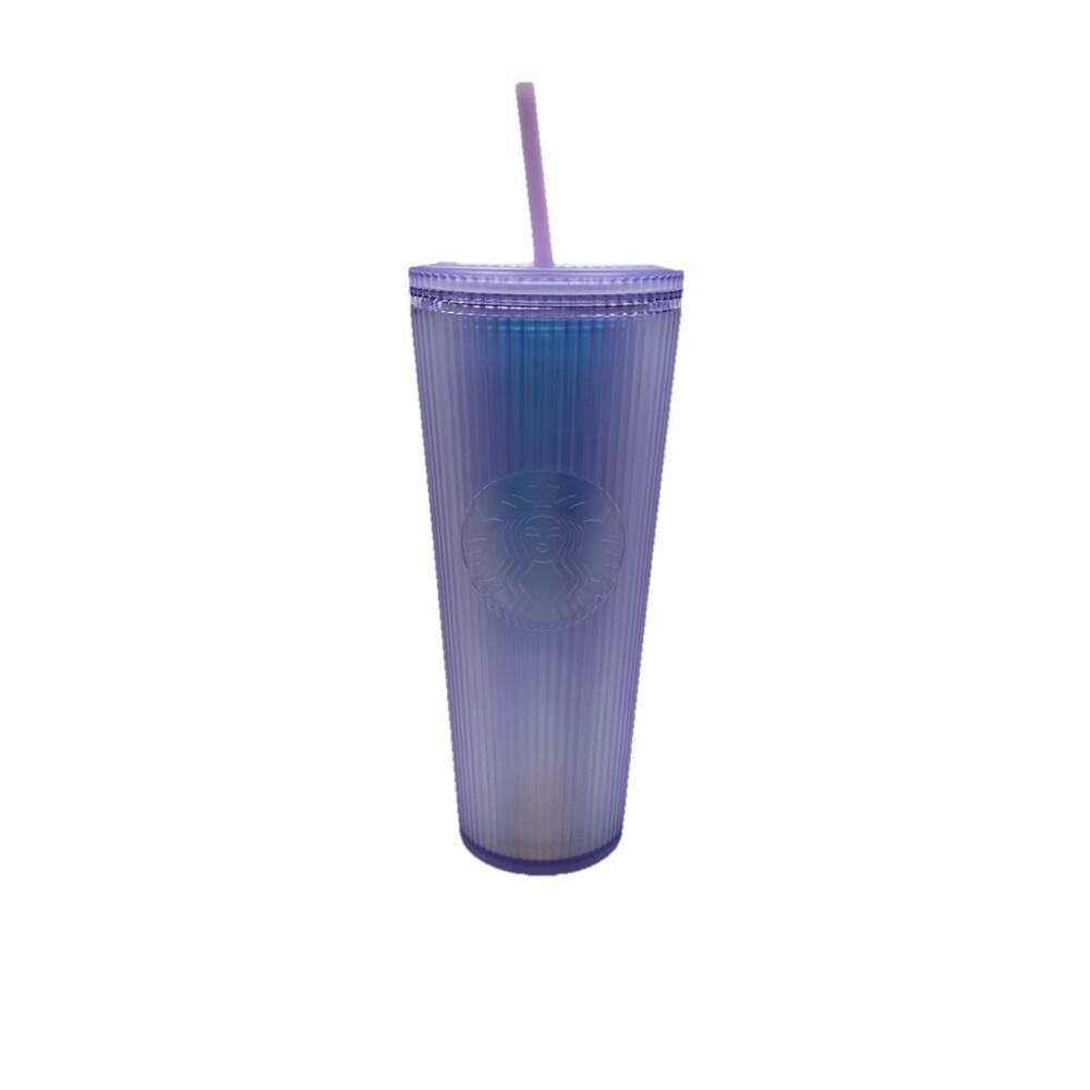 Starbucks Fall 2023 Lilac Purple Iridescent Pleated Soft Touch Venti Tumbler24oz
